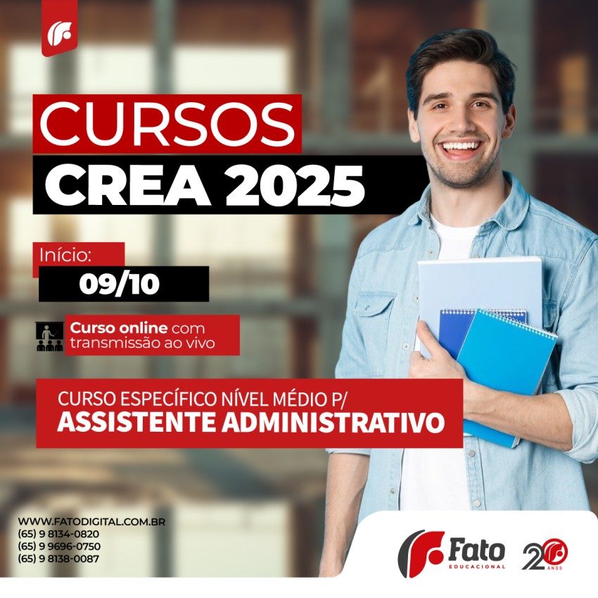 CURSO CREA 2025  ASSISTENTE ADMINISTRATIVO