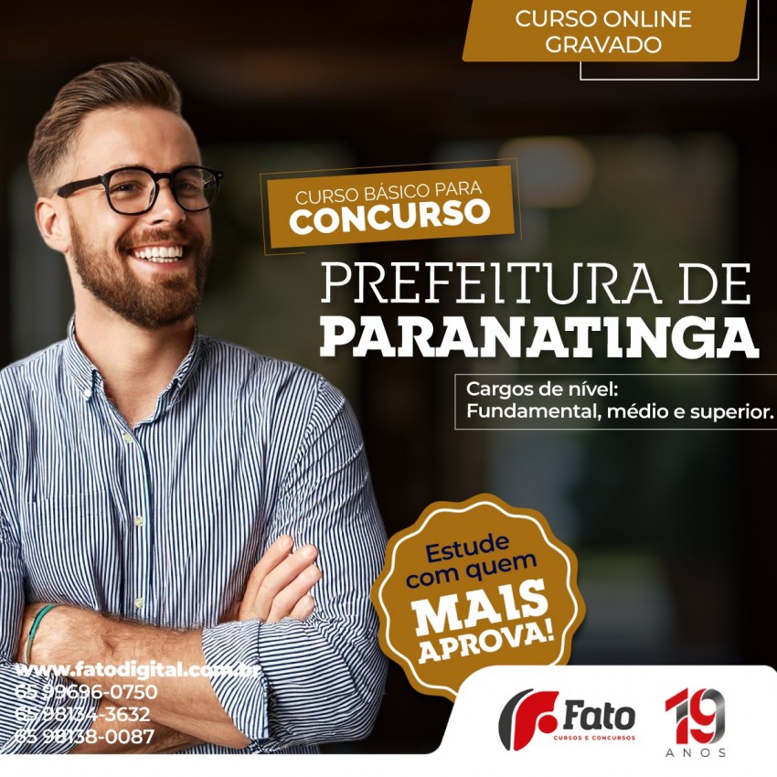 Curso Bsico para Prefeitura de Paranatinga 2024 - ONLINE