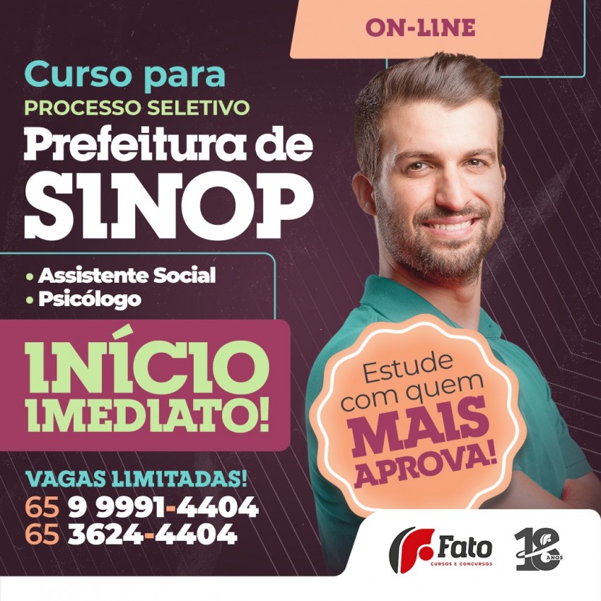 Curso para Prefeitura de Sinop - Online