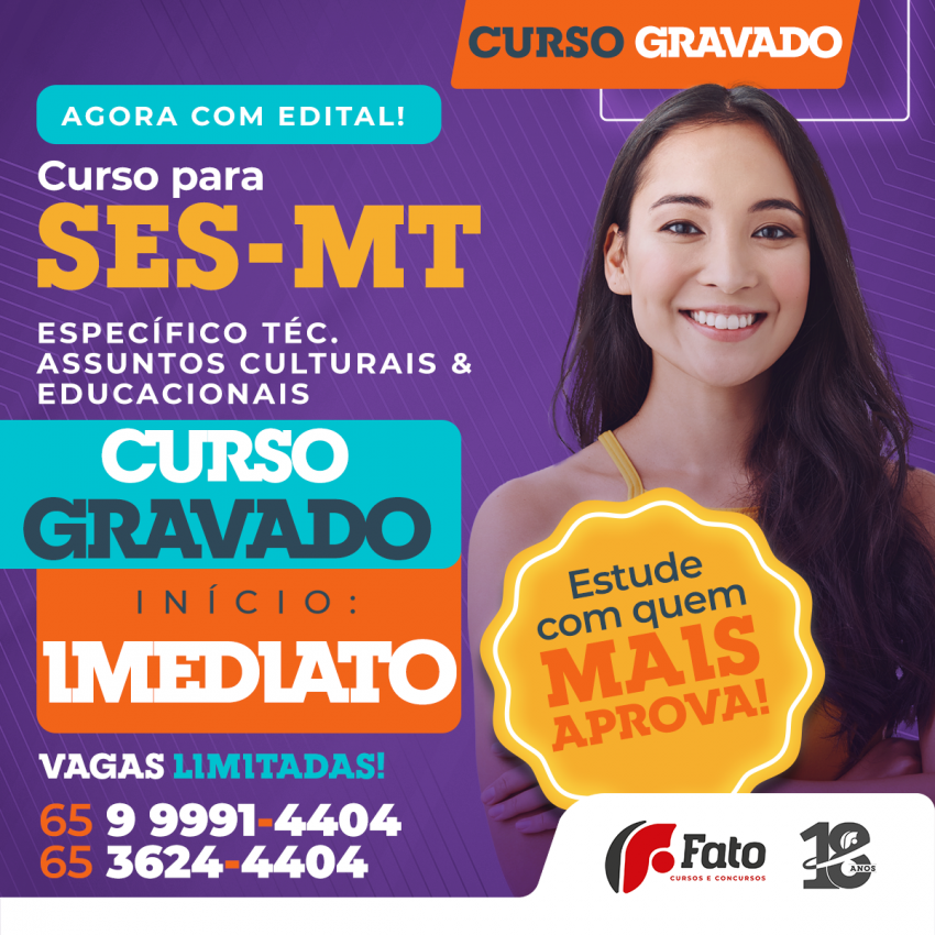 SES-MT 2024 - TC. ASSUNTOS CULTURAIS & EDUCACIONAIS - ONLINE