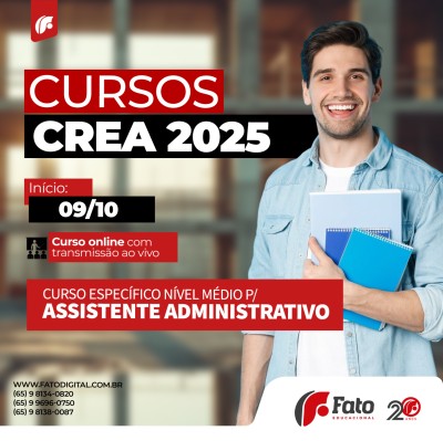 CURSO CREA 2025  ASSISTENTE ADMINISTRATIVO