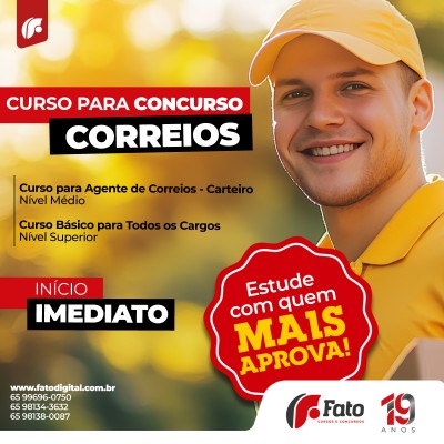 Correio edital 24 - Agente de Correios  Carteiro